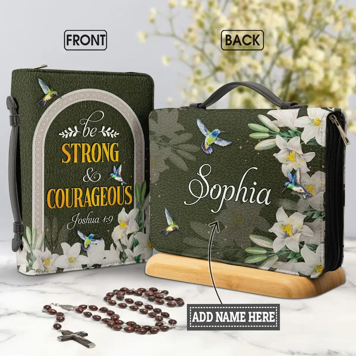 Женские кожаные сумки с принтом Be Strong и Brave текстом Библии колибри цветочный