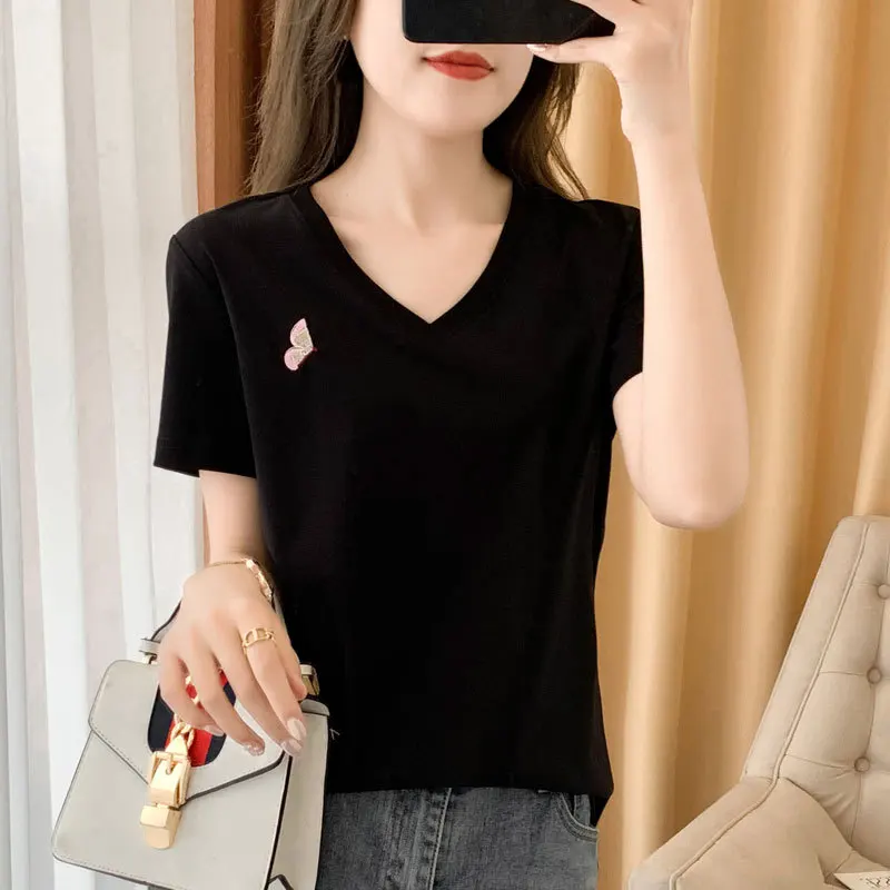 

H50 2022 женская летняя свободная футболка, очень удобная