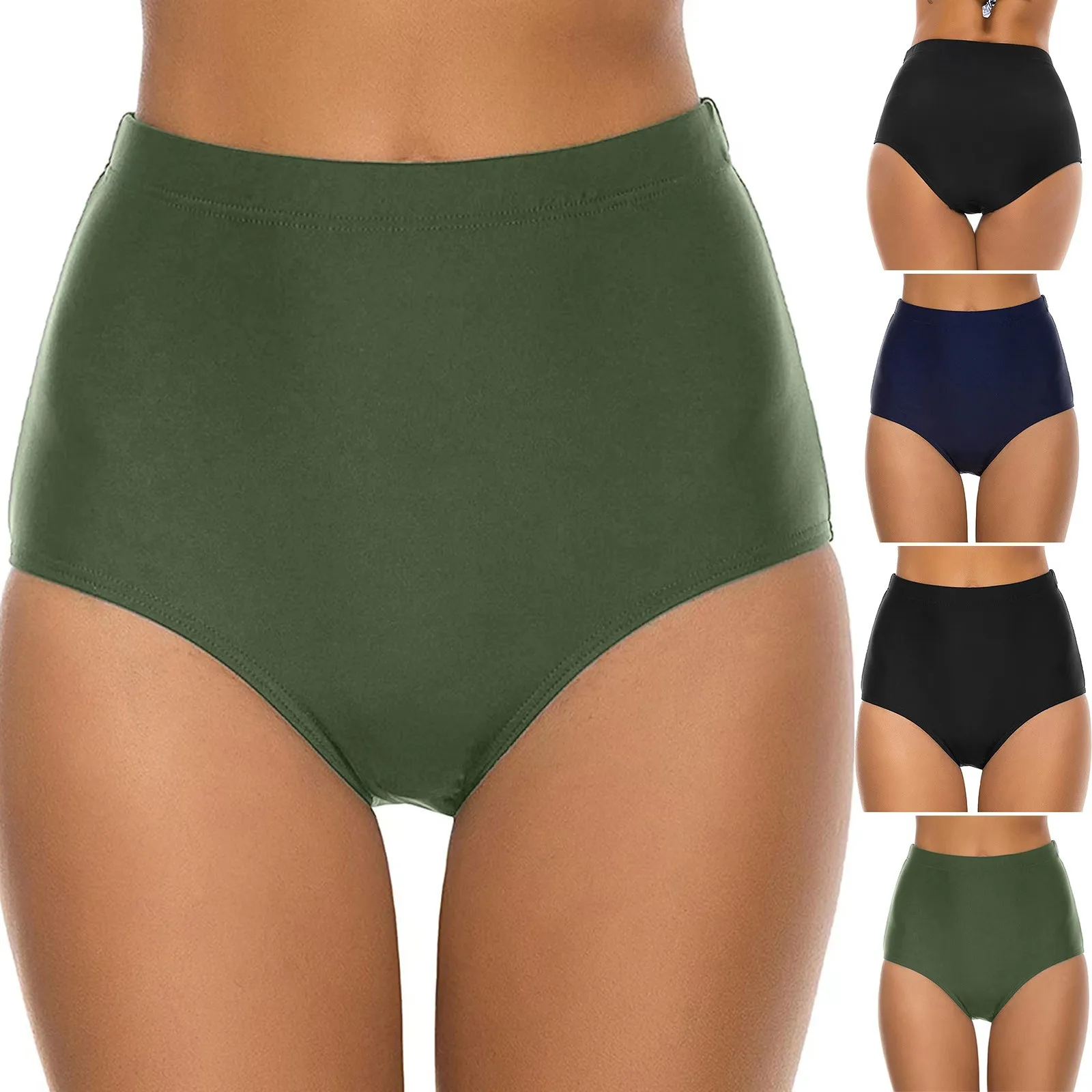 

Women's Swim Shorts Solid Black High Waist Quick Dry Briefs Summer Tankini Print Bottoms Beach Shorts Swimsuit Trunks