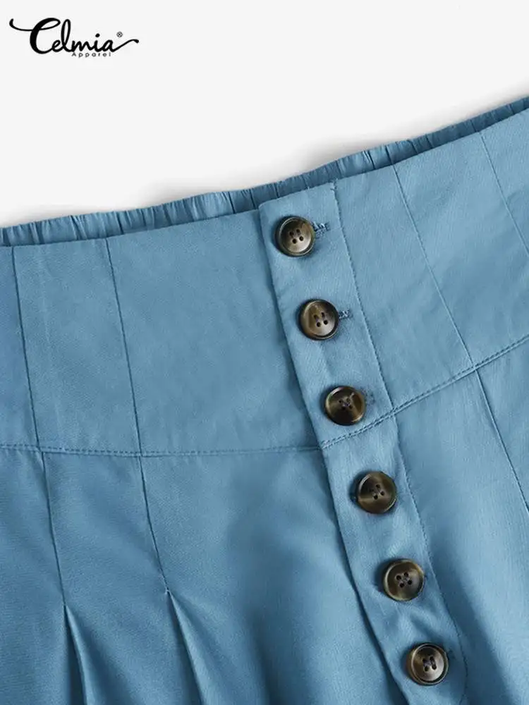 Повседневные свободные брюки Celmia с широкими штанинами элегантные женские
