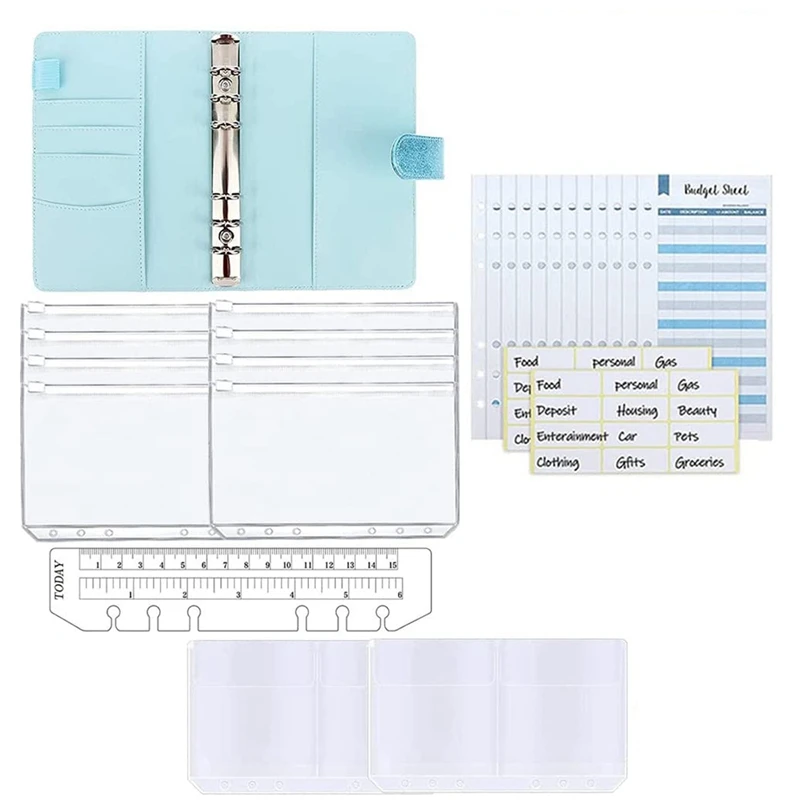 

A6 Budget Binder Set Money Saving Binder PU Leather Notebook Cash Organizer Money Saving Wallet