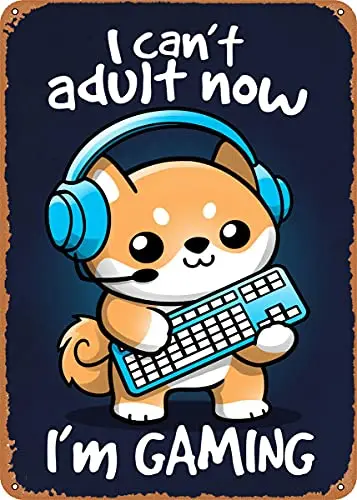

Gamer Cant Adult Vintage Look Metal Sign Patent Art Prints Retro Gift 8x12 Inch