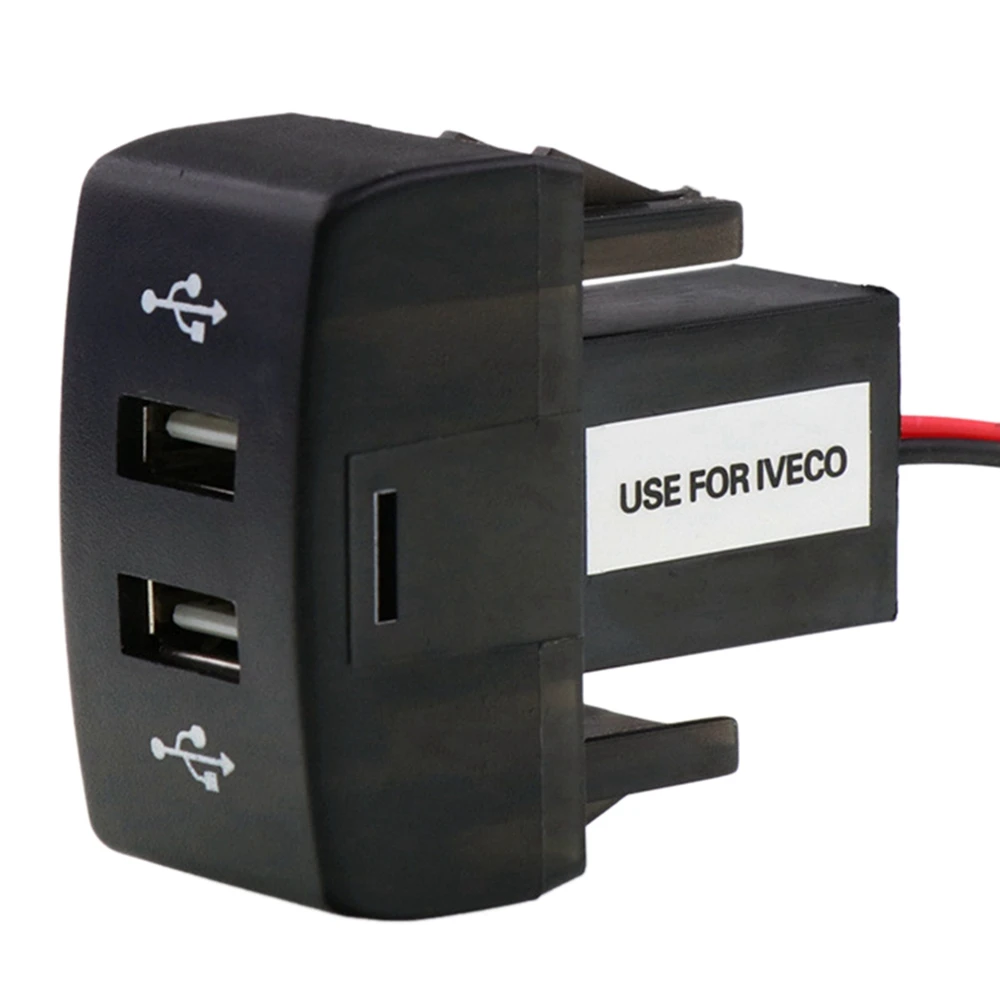 

Car Dual USB Charger 5V 2.1A Car USB Power Socket Car Accessories for Iveco Truck Stralis Hi-Way Eurocargo