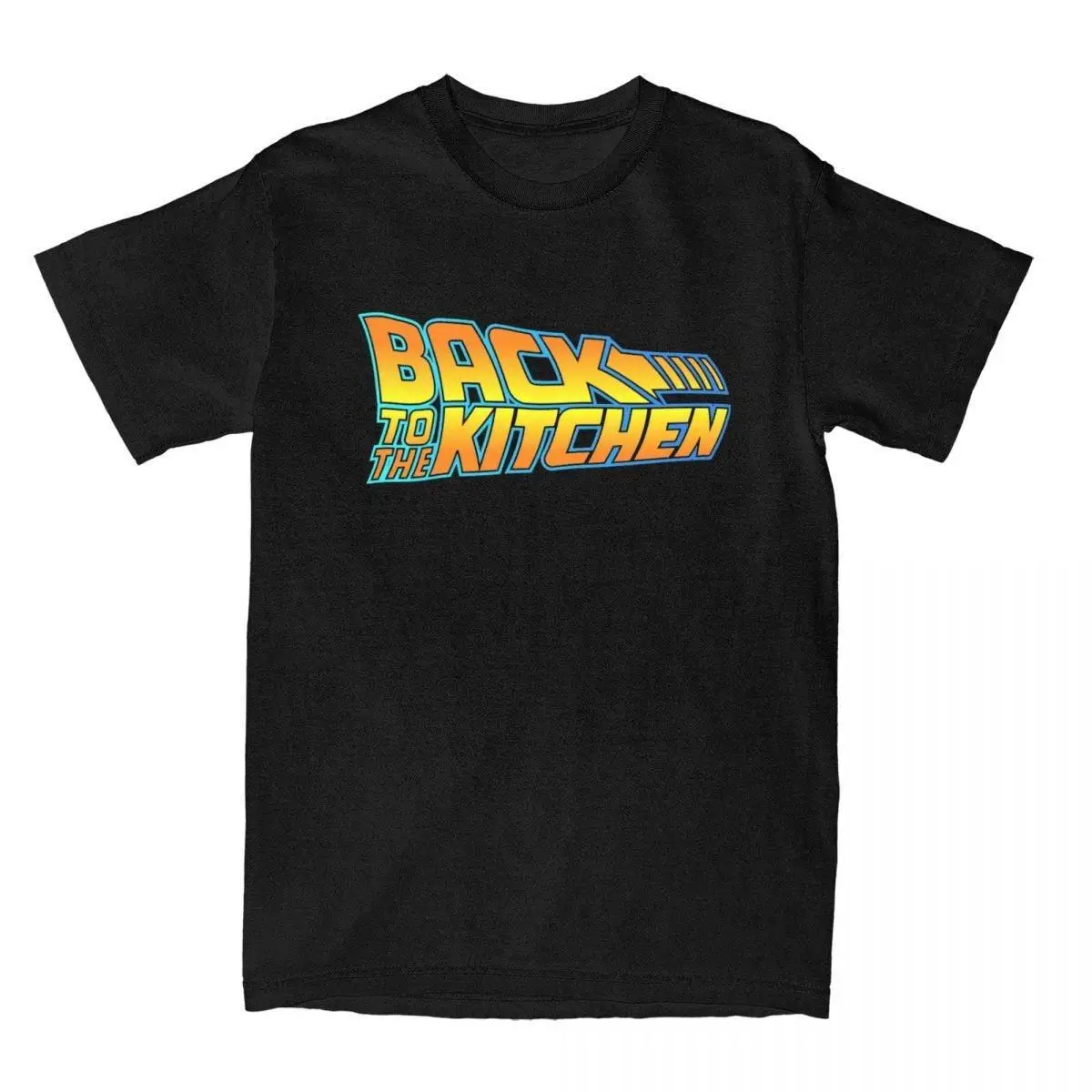 

Back To The Kitchen T Shirt Men's Cotton Unique T-Shirts Round Neck Back to the Future Tee Shirt Short Sleeve Clothing Summer