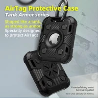 for apple airtag soft silicone protective case with keychain tank armor gps anti lost shockproof cover tpu device