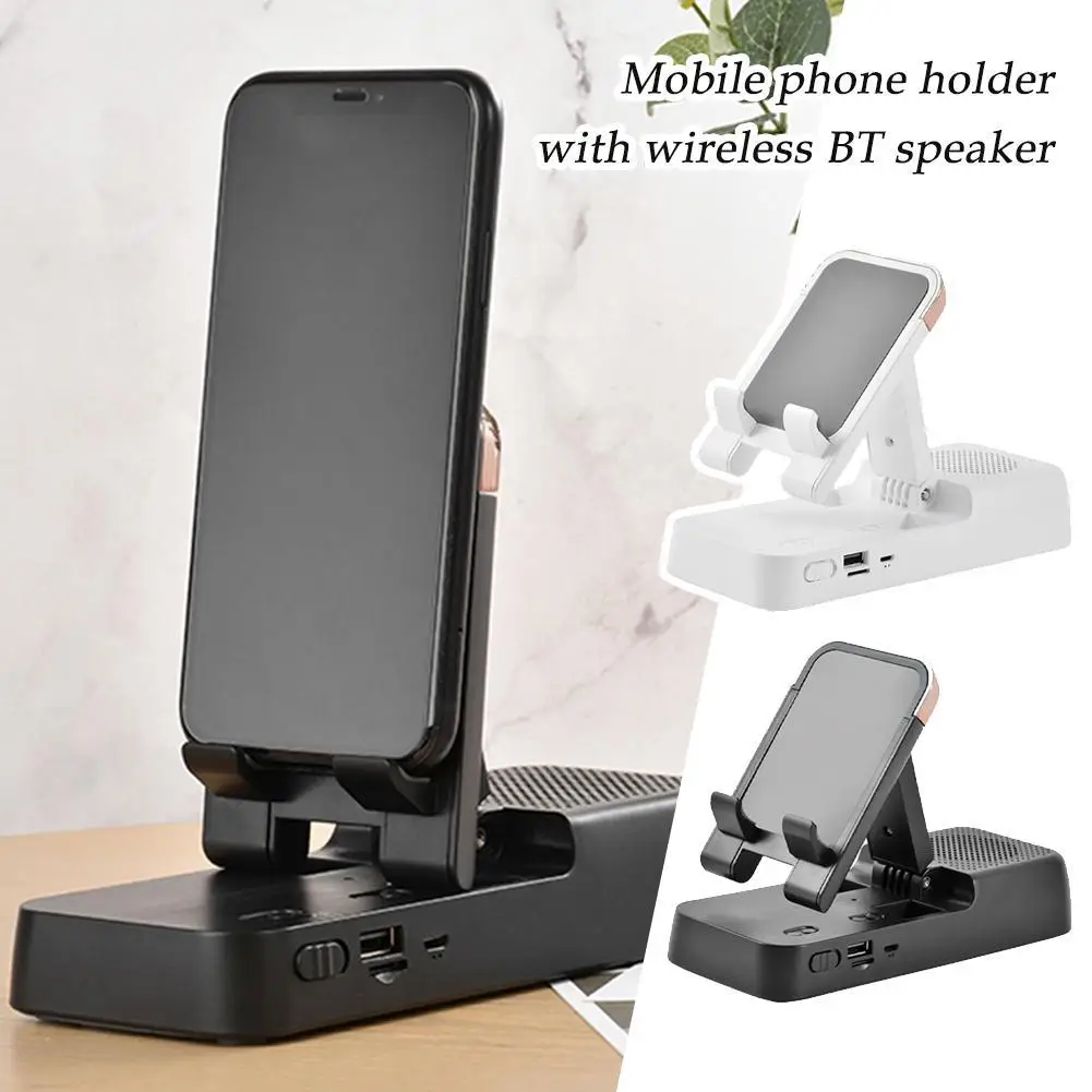 

Cell Phone Holder Foldable Smart Phone Stand with Wireless Bluetooth Speaker Charging Station Gifts for Men Women Birthday
