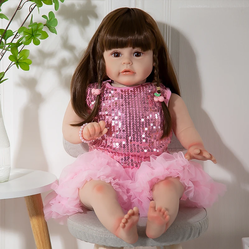 

60cm Reborn Toddler Girl Princess Sue-sue Hand-Detailed Painting Rooted Hair Kid's Doll Toys Christmas Gift