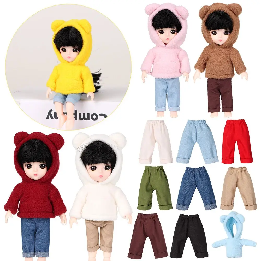 

Handmade Wide Leg Pants Hoodies 12~16cm Dolls Sweatshirt Outfits Fashion Doll Clothes For BJD Dolls Kids Toy 1/11 1/12 Access