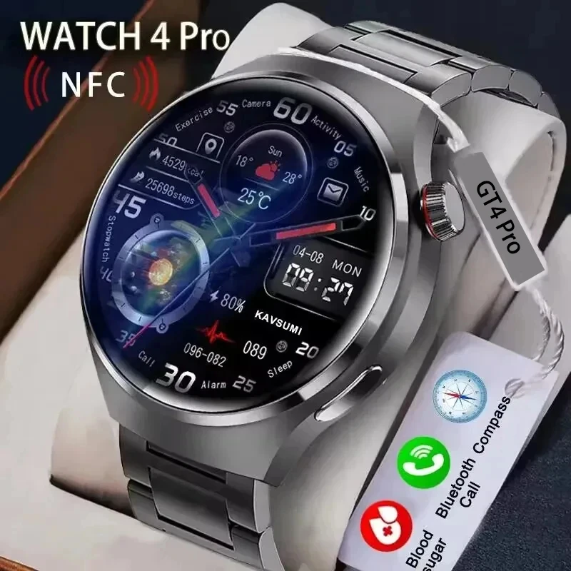 

2023 New For Huawei Xiaomi Blood Glucose Smart Watch Men's GT4 Pro AMOLED HD Screen Bluetooth Call Compass GPS Motion Tracking