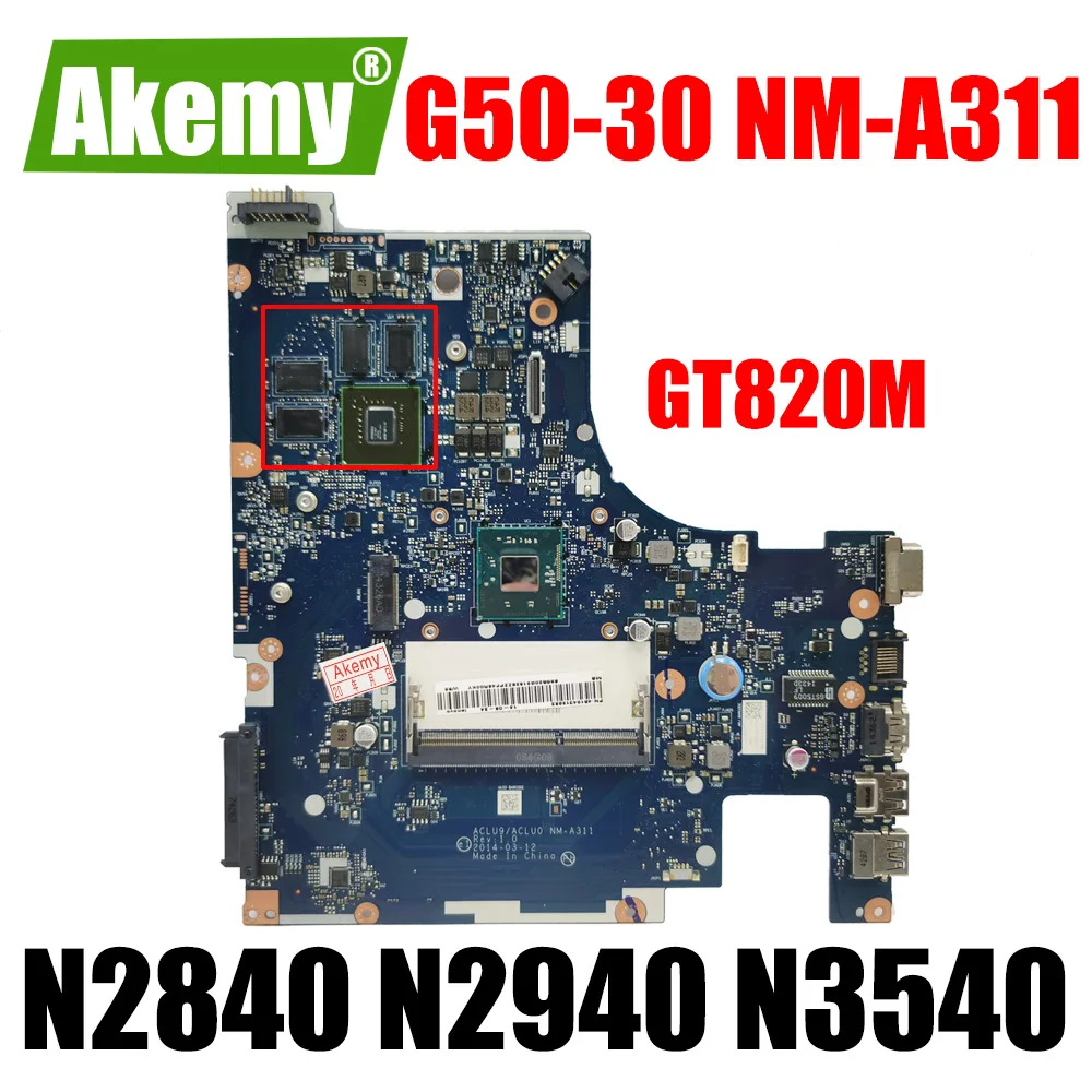 

Оригинальная материнская плата для ноутбука Lenovo, системная плата N2830 N2840 N2930 N2940 N3530 N3540 CPU GT820M 1 ГБ GPU