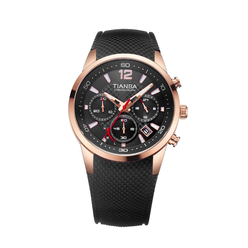 Мужские кварцевые часы TIANBA модные с подсветкой Sapphire glassTM9003.01LK