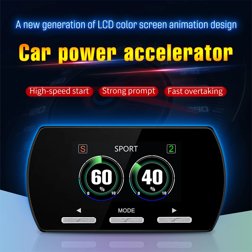 

Car Accelerator Controller 9 Speed 5 Modes Booster For All Cars Trucks 9x9 Riding Mode TFT Color High-definition LCD Accelerator