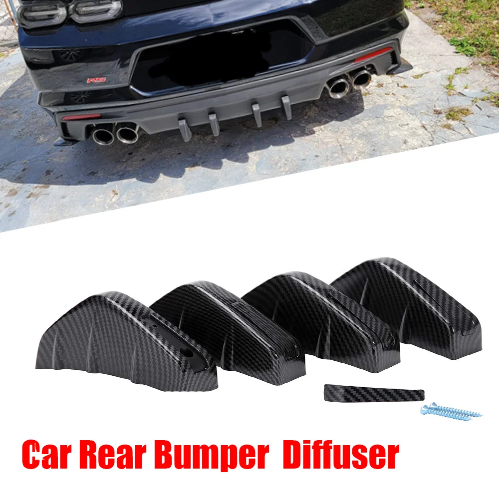 

4PCS/Set Universal Car Rear Bumper Spoiler Lip Modified Diffuser Car Bumper Lip Protect Cover Anti-crash Car Auto Accessories