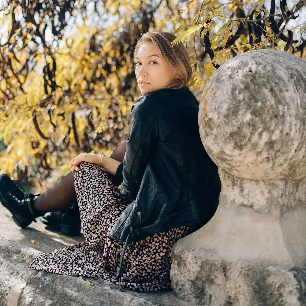 Leather Jacket for Women Lady Biker Belted Black Leather Crop Jackets