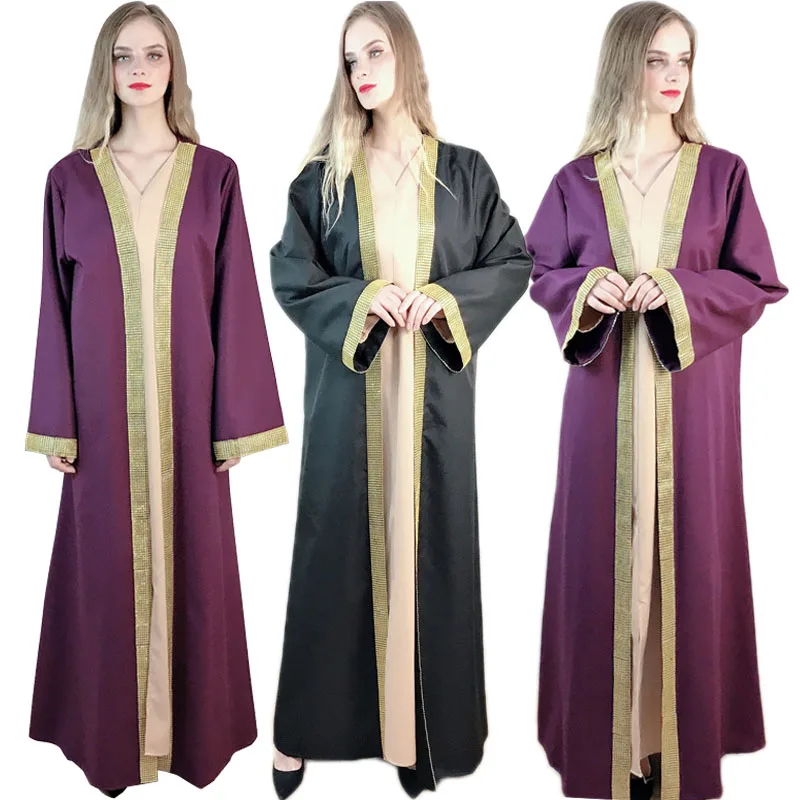 

Роскошные бриллианты Eid Mubarak открытое женское кимоно Макси платье Турция Арабский Кафтан кардиган ислам Рамадан Jalabiya Caftan