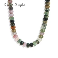 green purple s925 sterling silver natural colored agate jade bead necklace fashion wild chain necklaces for women jewelry collar