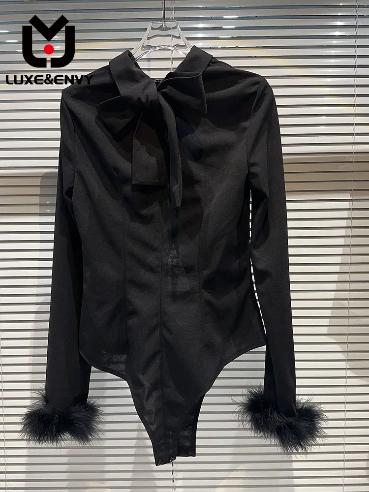 

Роскошная & ENVY, Новинка осени 2023, облегающая футболка для темных девушек с машинным вырезом