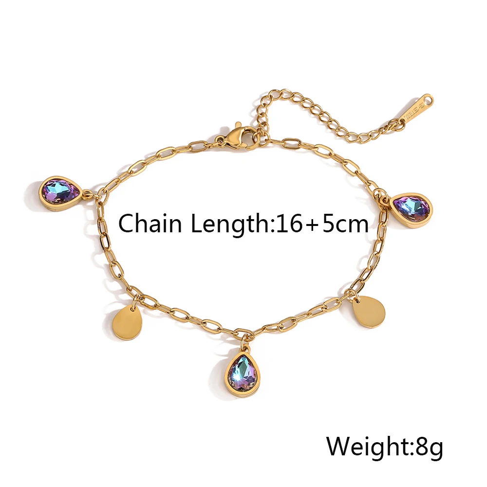 Браслеты NEWBUY из нержавеющей стали 316L золотого цвета с подвесками для женщин