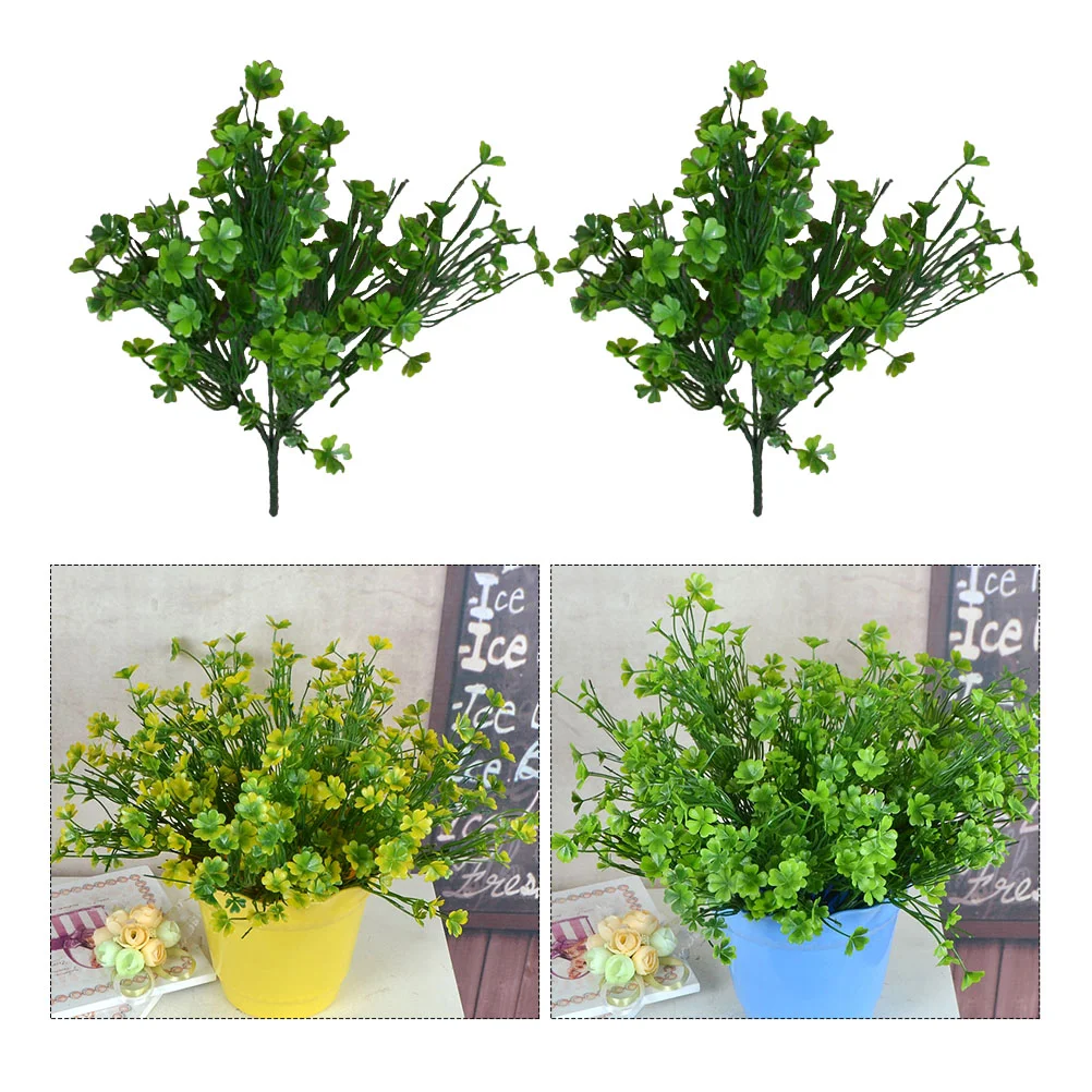 

Artificial Greenery Leaf Four Day Decor Fake St Patricks Faux Leaves Decorations Party Wedding Patrick Simulated S Shrubs Stems