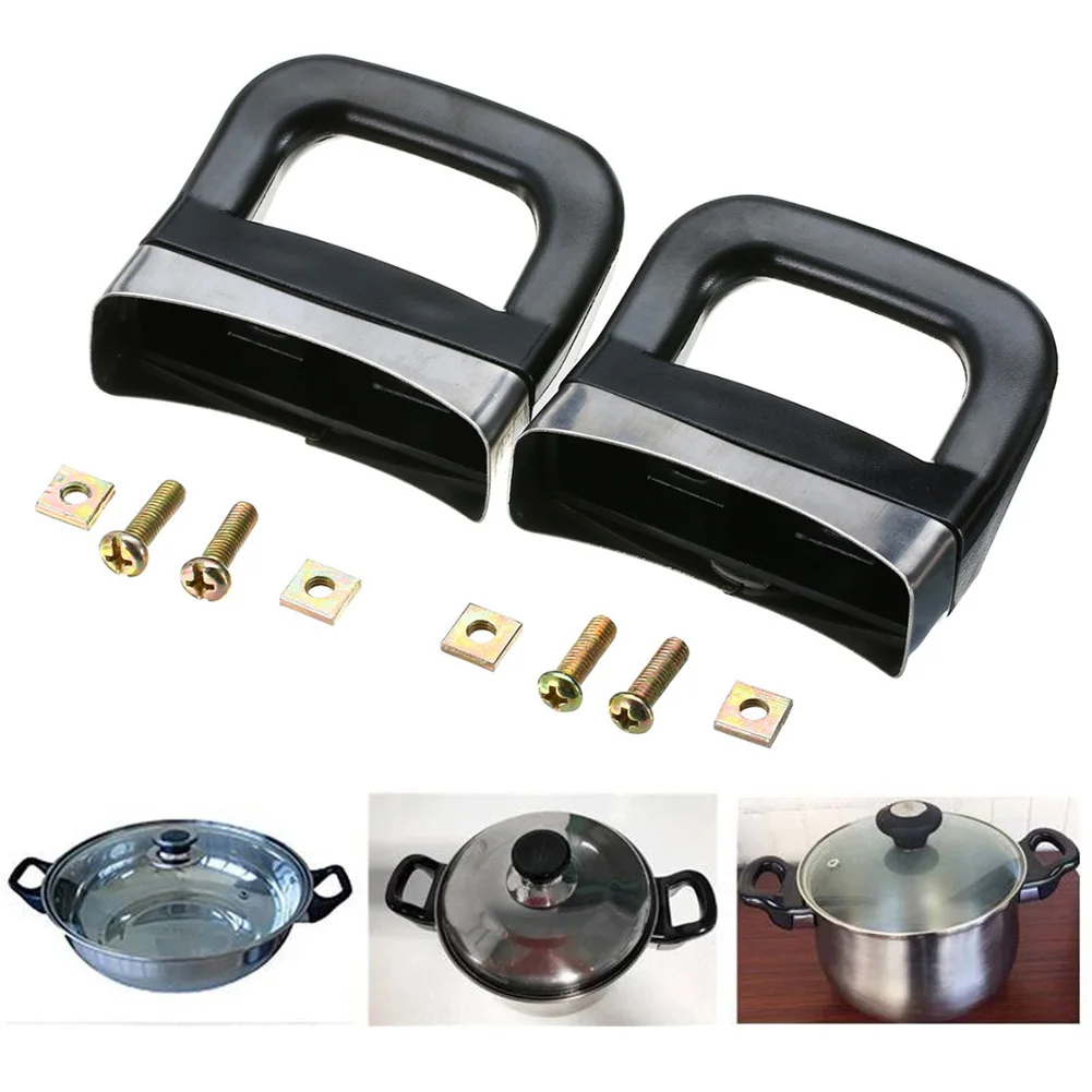 

2PCS Black Pot Side Handle Short Edge Handle Cooker Ear For Steam Pot Cooking Pot Kitchen High Temperature Resistance Rust Proof