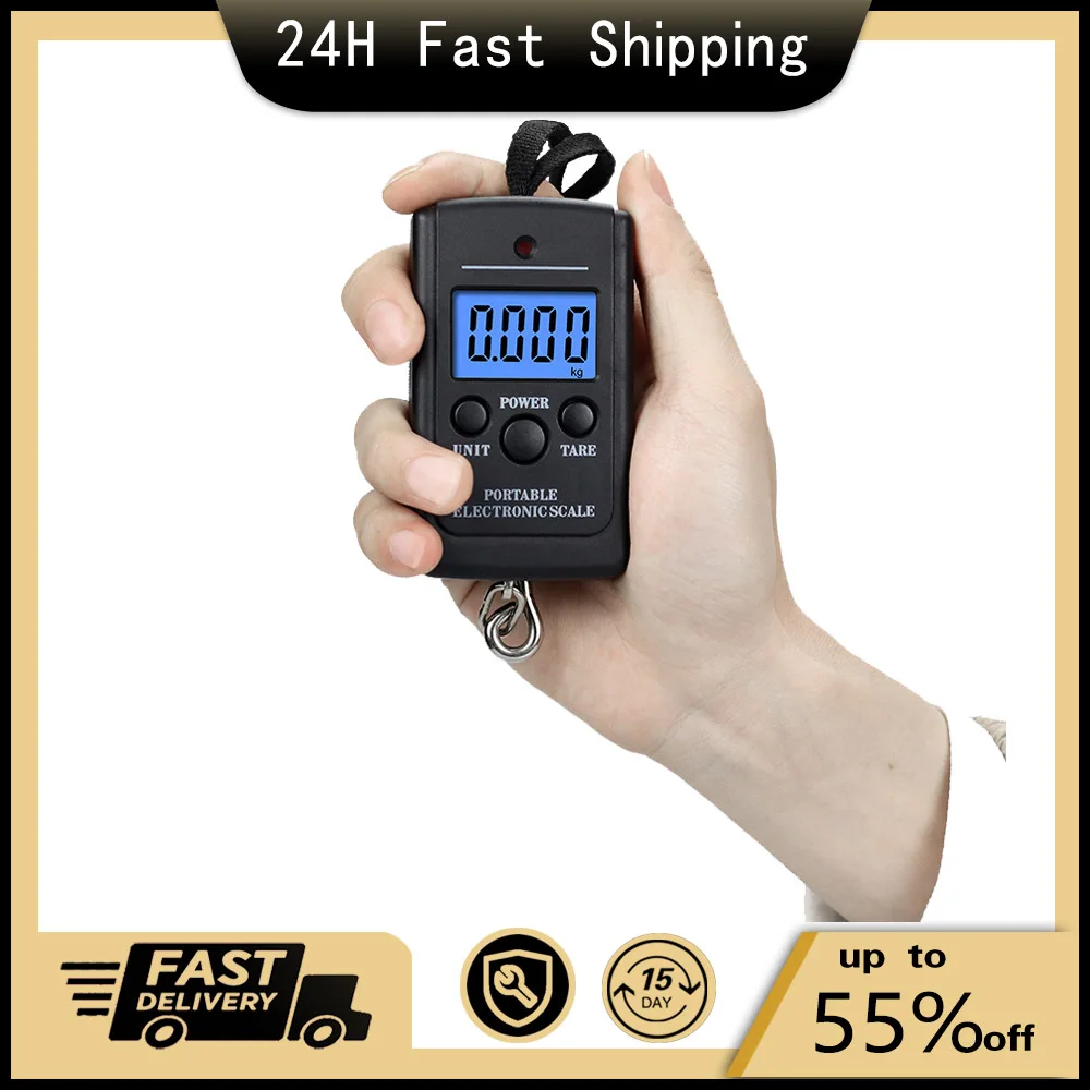 

Multifunctional Mini 40kg/10g Electronic Hanging Fishing Luggage Portable Digital Handy Pocket Weight Hook Scale With Backlight