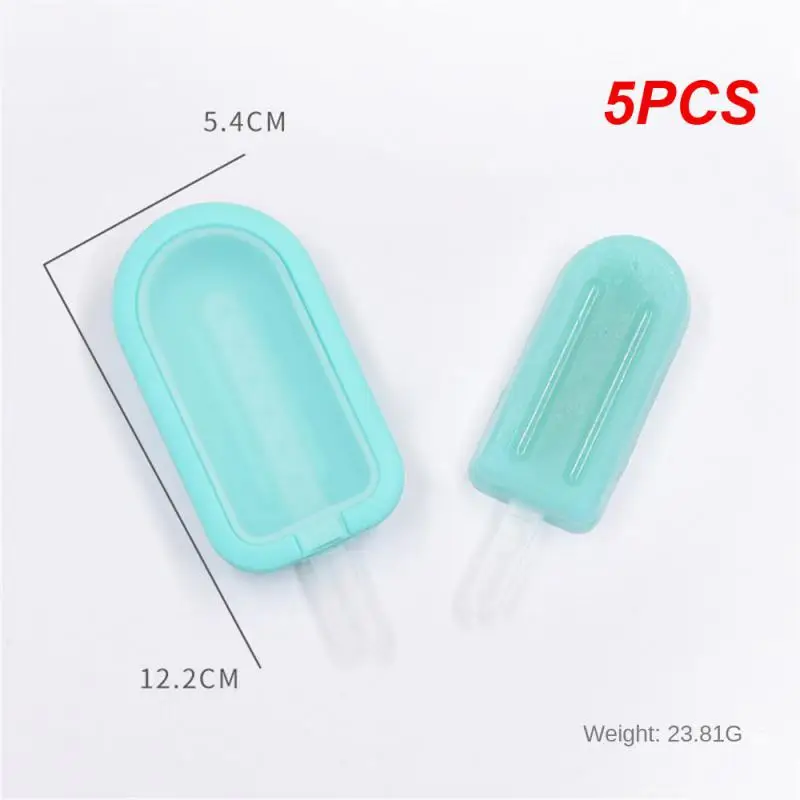 

5PCS Silicone Ice Cream Mold With PP Cover And Stickers Lovely Heart Ice-lolly Popsicle Moulds Ice Creams Maker Tools Party
