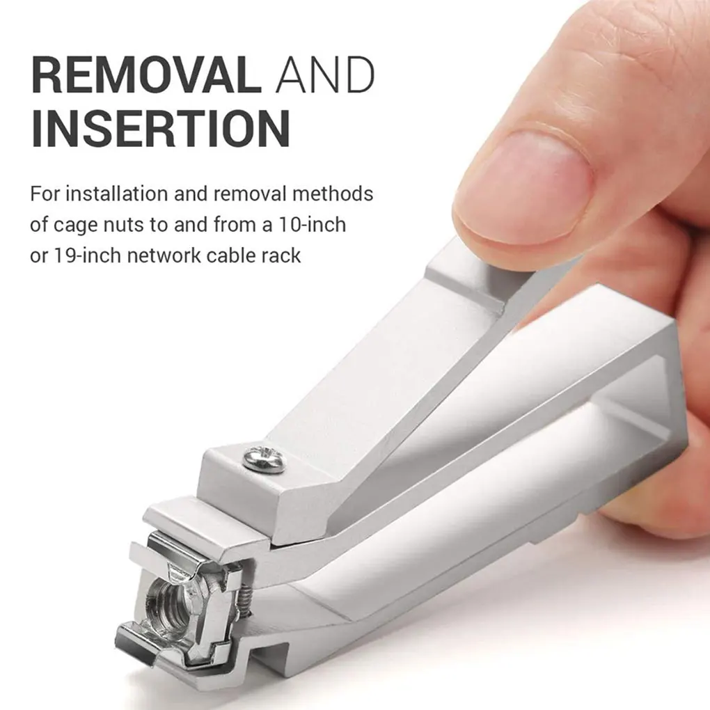 

Silver Efficient Nut Insert Installation Removal Tool For Network Cabinet Racks Easy To Alloy