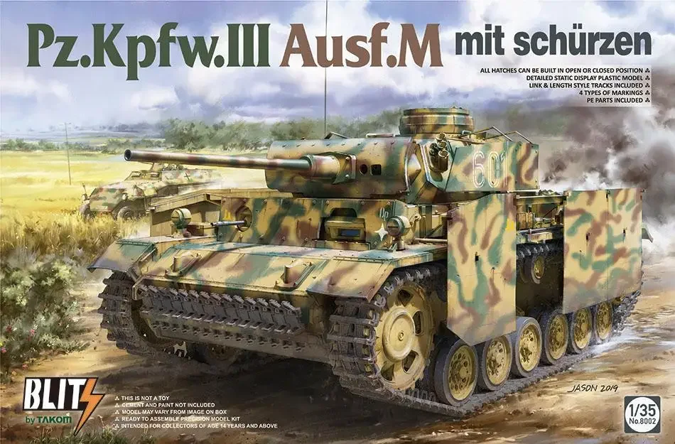 TAKOM 8002 1/35 Pz.Kpfw.III Ausf.M mit schurzen BLITS от 2020