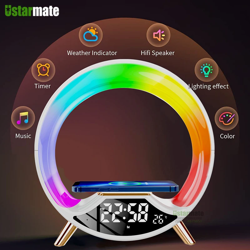 Bluetooth Touch Control Rgb Desk Lamp Charging 15w Led Atmos