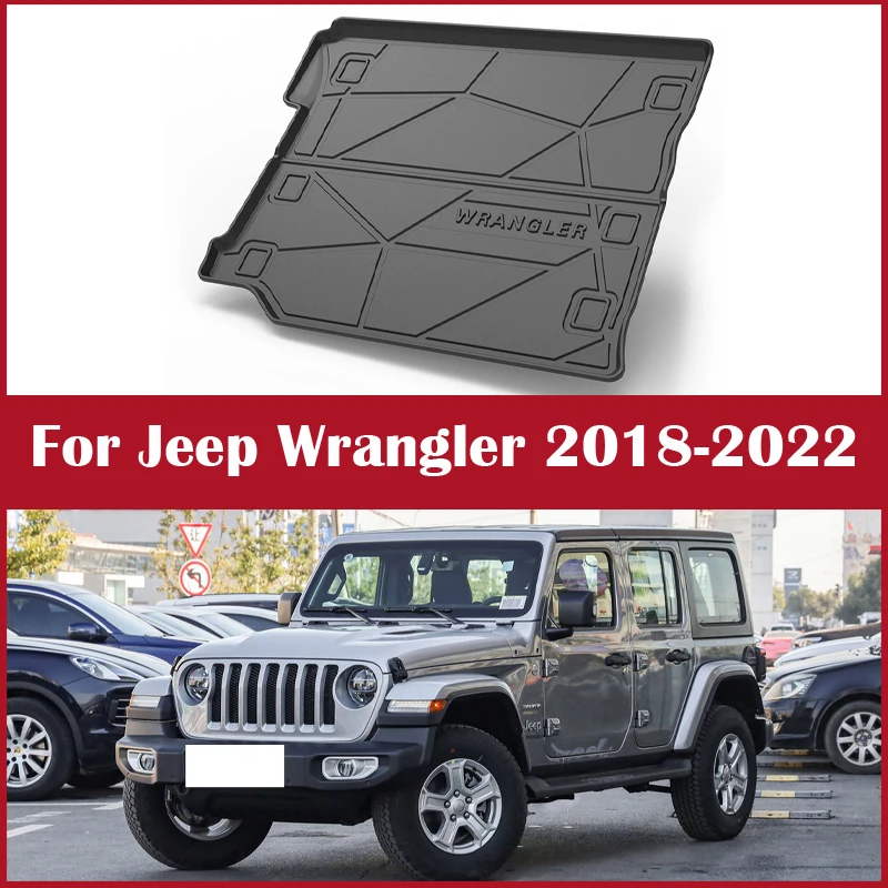 For Jeep Wrangler 2022 2021 2020 2019 2018 2 4 doors Car Cargo trunk mat Boot Liner Tray Anti-slip Floor Mat Accessories