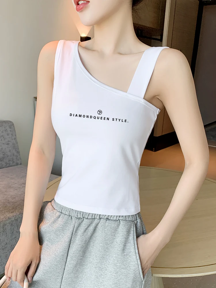 Женский топ на одно плечо белый облегающий с открытым плечом подходящий ко всему