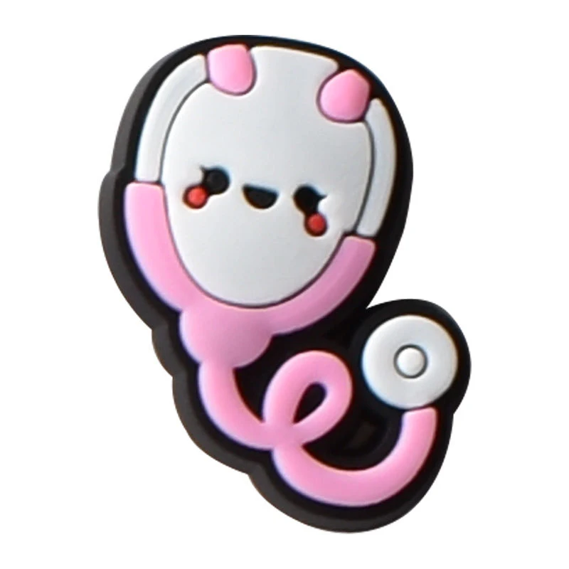 Hot Sale 1pcs Doctor Nurse Stethoscope Shoe Charms Accessories Fits for Croc Decorations Kids Adult Birthday Party Gifts