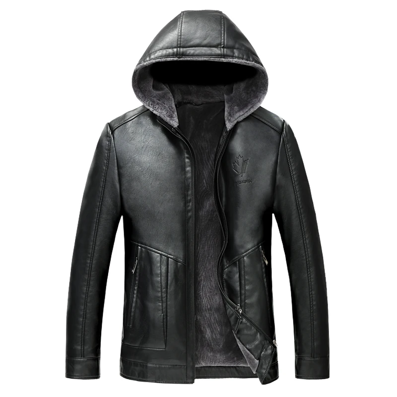 

Men's Winter Rider Genuine Leather Motorcycle Pilot Bomber Zipper Jacket Sheepskin Real Fur Coat Natural 2021 Clothing with Hood