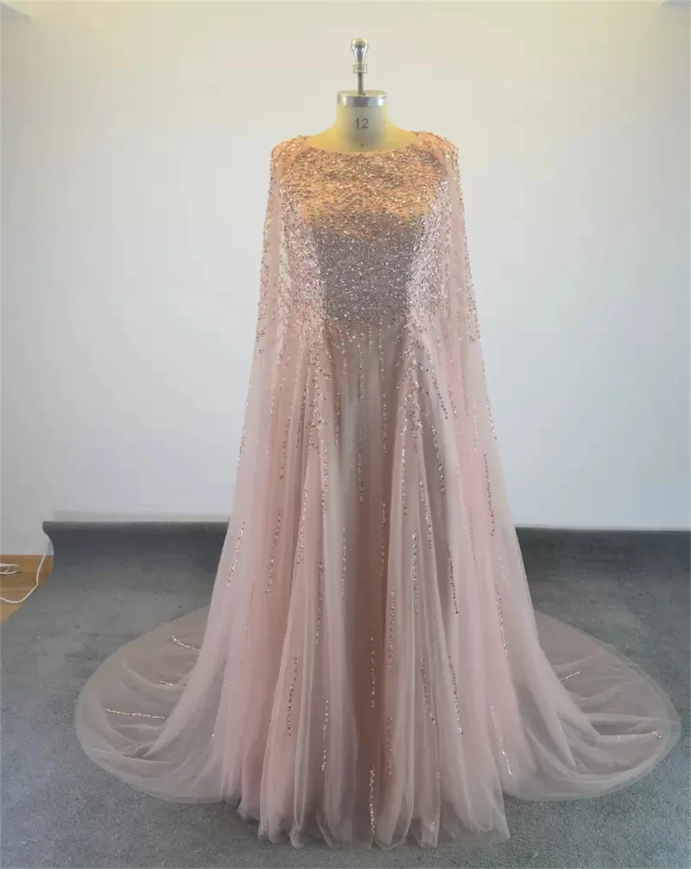 

Muslims Formal Evening Party Prom Dresses Sweep / Brush Appliques 2022 Floor-Length Ladies O-Neck Sleeveless Custom Made Shawl