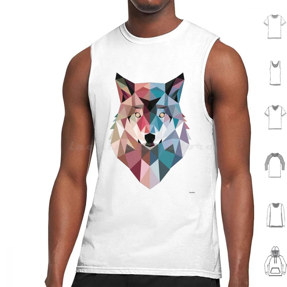 

Geowolf Tank Tops Vest Sleeveless Wolf Wolves Animals Nature Geometric Geometric Art Vector Geo Dinomike