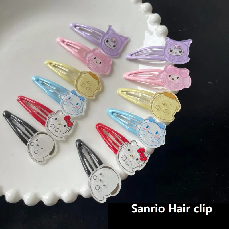 

Kawaii Sanrio Hair clip Hello Kittys Kuromi Mymelody BB clip cute Ghost hairpin sweet girl heart Liu Haihai chuck toys for Girls