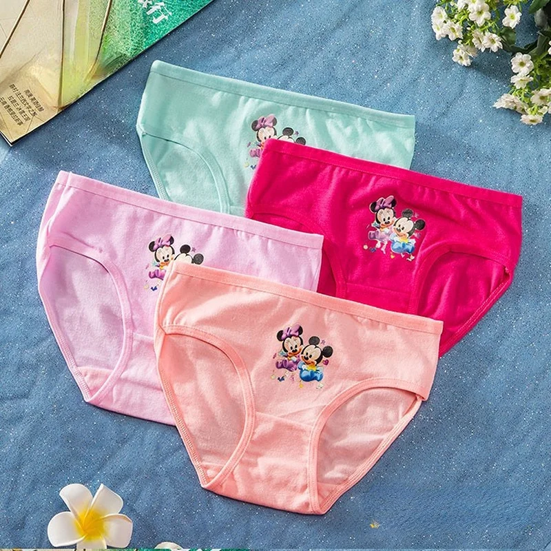 

1/3Pcs Disney Minnie Kids Girl Underwear Cartoon Character Printing Cotton Panties Soft Comfortable Child Briefs Baby Underpants