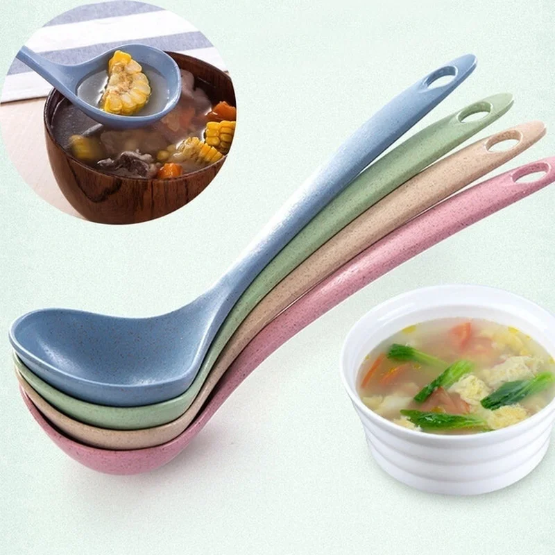 

1PC New Fashion Eco-Friendly Wheat Straw Soup Spoon Stalk Spoon Rice Ladle Meal Dinner Scoop Kitchen Supplies Tableware