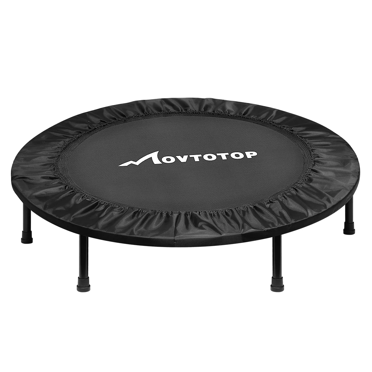 

MOVTOTOP 40in Folding Trampoline Fitness Cardio Round Trampoline Aerobic Exercise Trainer Load to 120 kg (Black)