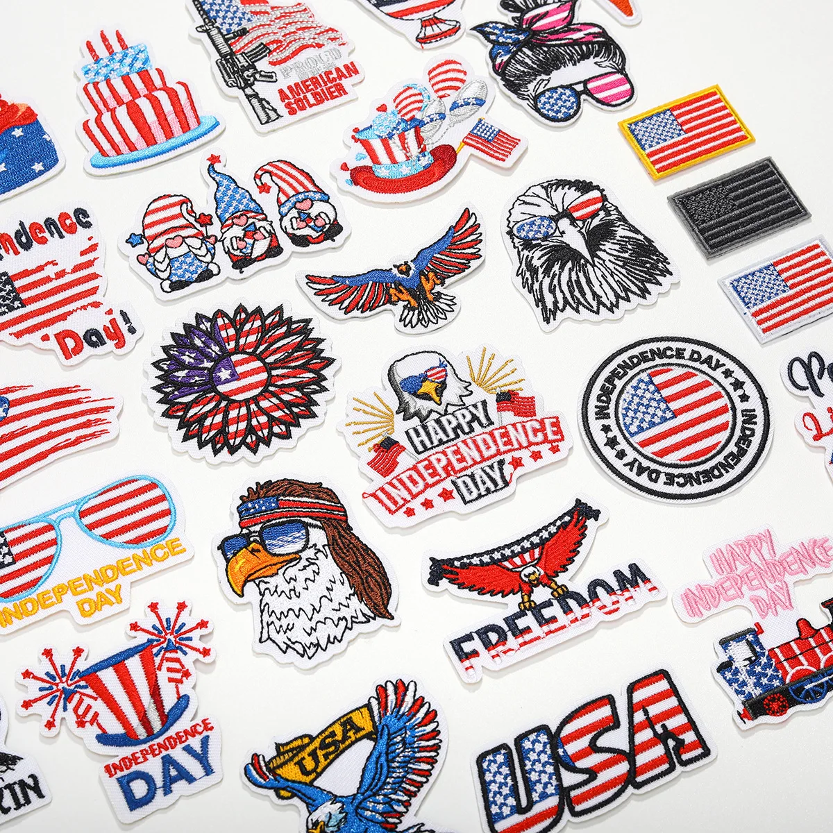 Фото Флаг США, красочная вышивка, железные нашивки, значок для джинсовых джинсов, рюкзак, украшение на заказ №4