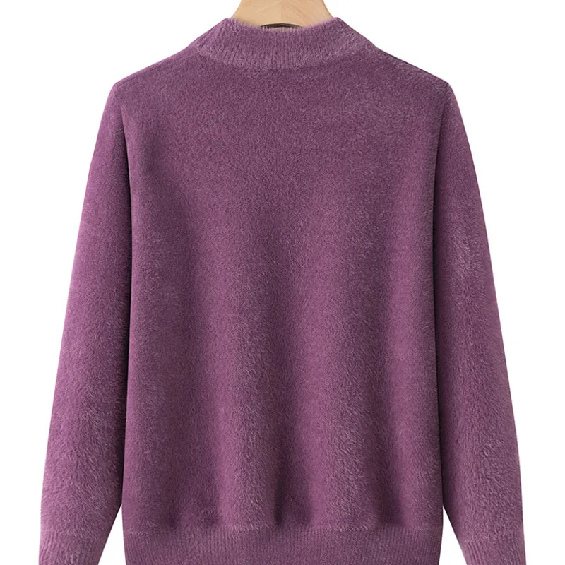 Женский зимний винтажный трикотажный свитер #2906 Теплый среднего возраста с