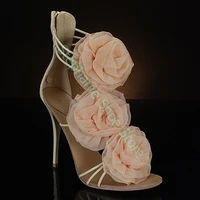 women wedding mesh floral open toe sandals new style sexy ladies stiletto high heel sandals new hollow fashion bridal shoes