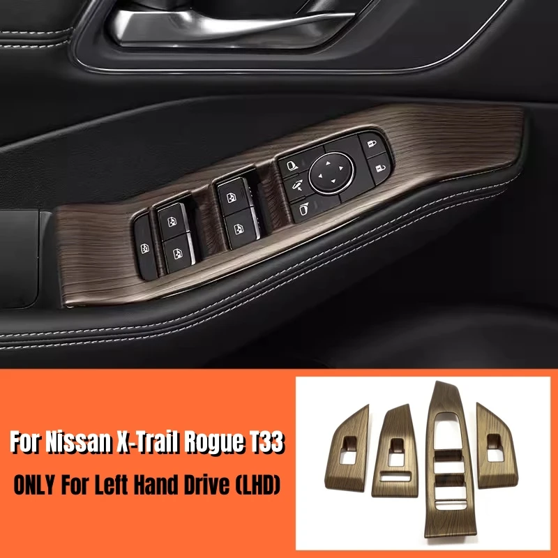 

Для Nissan X-Trail T33 Rogue 2021 2022 2023, ABS салон автомобиля, дверь, окно, подъемная панель переключателя, накладка, наклейка, автоаксессуары