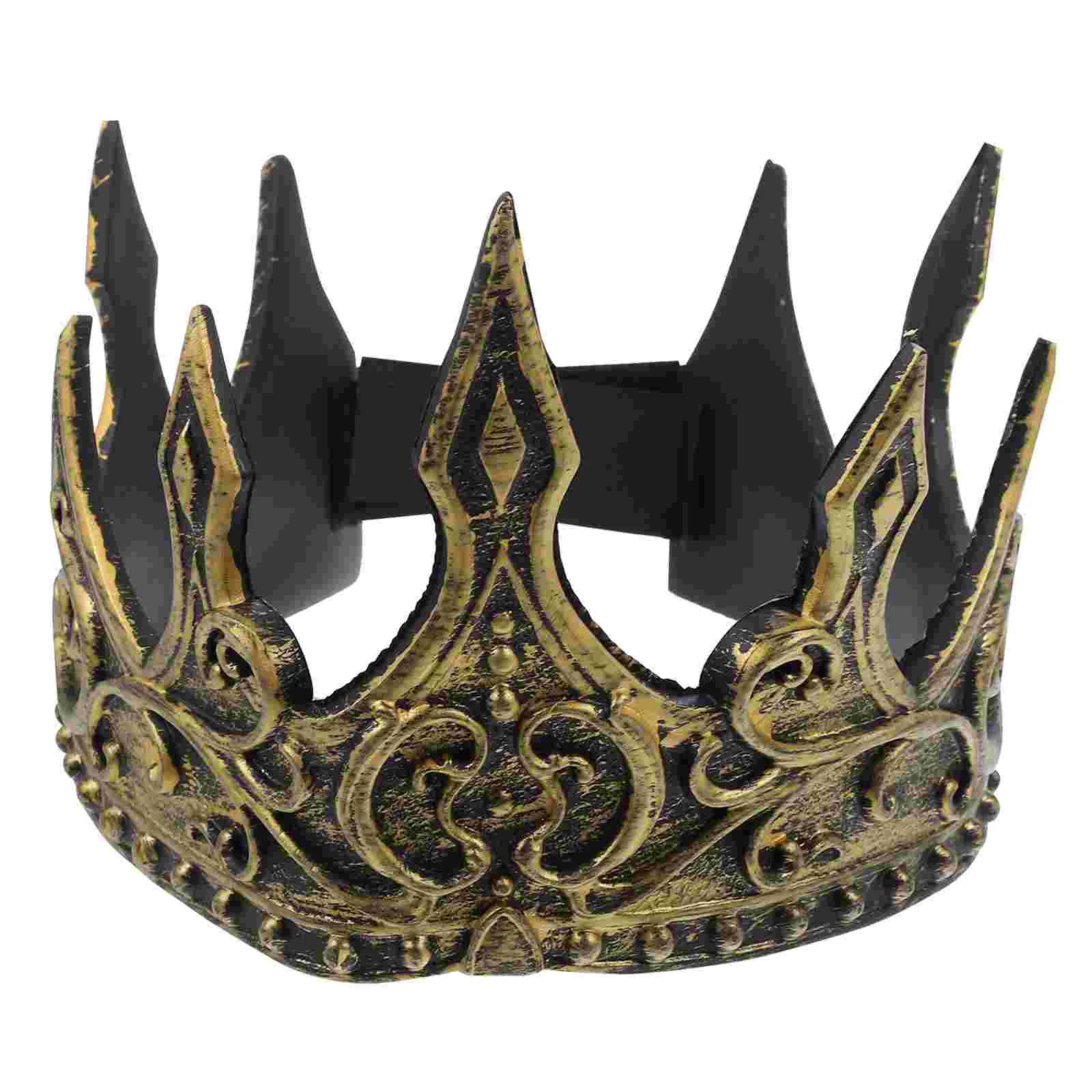 

Headdress PU 3D Royal Medieval King Tiara Headband for Party Show Props Random Pattern