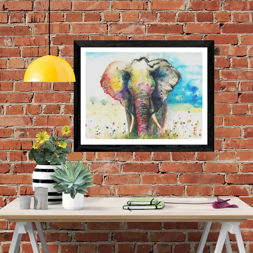 

Алмазная картина DIY Радуга слон вышивка крестом Алмазная картина полный круг Алмазная мозаика украшение дома подарок