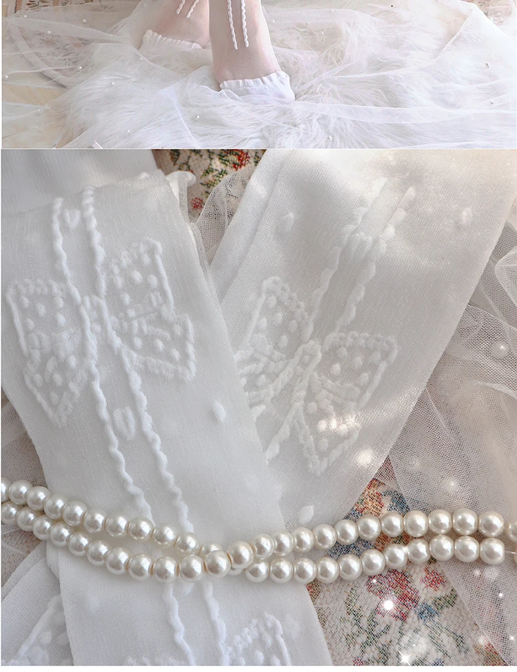 Cute Girl Lolita Long Socks Female Summer Tube Spun Glass Ultra-Thin Knee Socks Female Lolita Japanese Style Lace Stockings