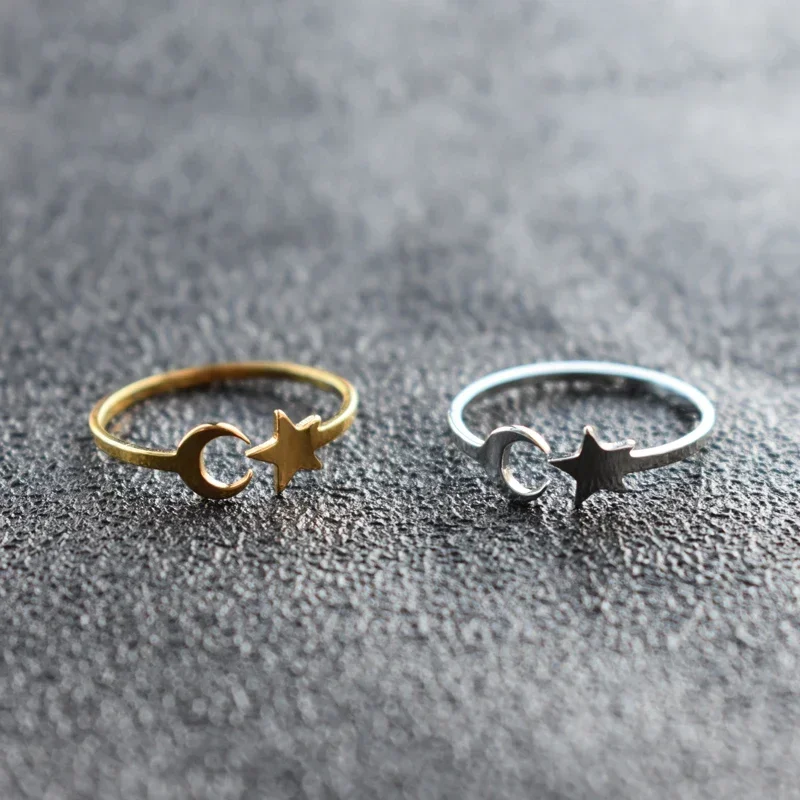 Минималистичное Открытое кольцо из нержавеющей стали золотого и серебряного