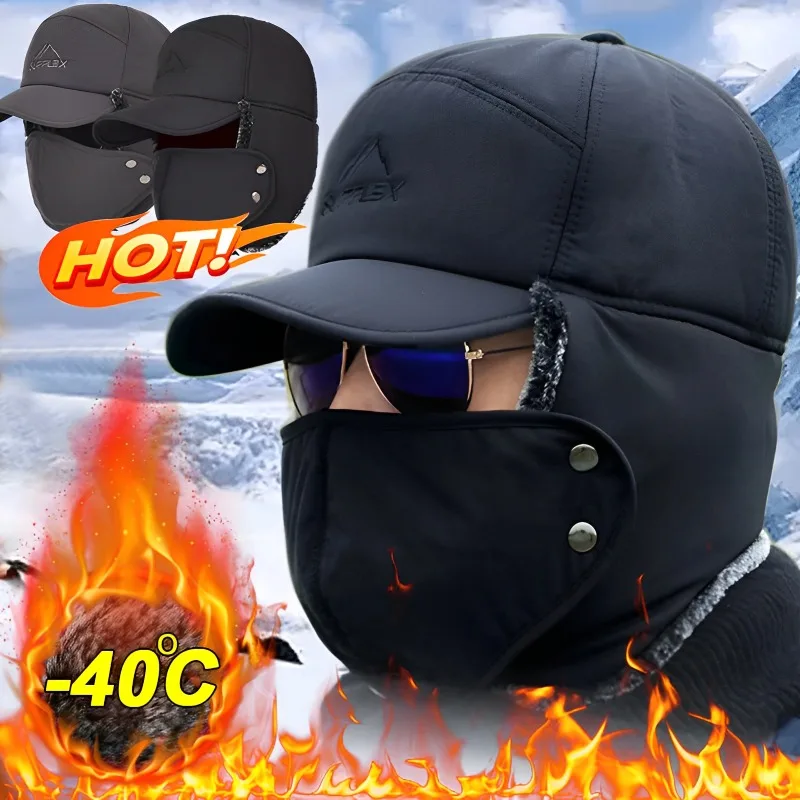

2023 Winter Warm Thicken Faux Fur Bomber Hat Men Women Ear Flap Cap Ski Soft Thermal Bonnets Hats Caps for Extreme Cold Weather