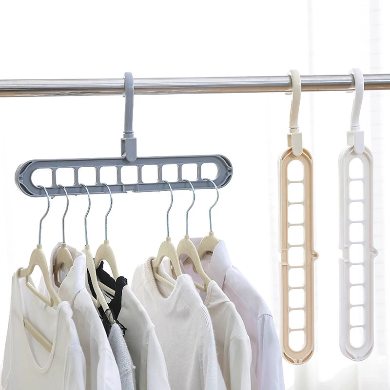 

Nine Hole Hanger Clothes Rack Foldable Closet Organizer Wardrobe Ins360 Degree Thickened Storage Finisher Home Garden Clothing