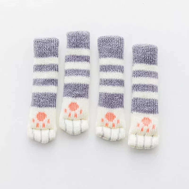 

4Pcs Chair Leg Caps Socks Feet Protector Pads Furniture Table Covers Socks Plugs Cover Cute Cat Paw Table Foot Socks Home Decor